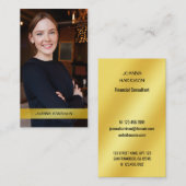 ミニマリエレガントスモダントの金属金ゴールドバンド写真 名刺 (正面/裏面)