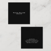 ミニマリカスタムストプロフェッショナルシンプルブラック スクエア名刺 (正面/裏面)