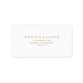 ミニマリクラシックスト金ゴールド結婚のRSVPアドレス ラベル