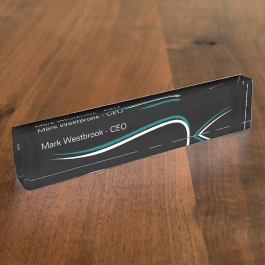 ミニマリクールストのエグゼクティブデスク名のプレート デスクネームプレート (側面)