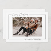 ミニマリシックのクリスマスカード 招待状 (正面/裏面)