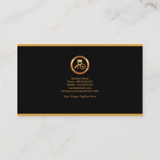 ミニマリシンプルストクリーンプロフェッショナル運転手 名刺 (裏面)