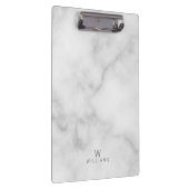 ミニマリシンプルストホワイトマーブルモノグラム クリップボード (右)