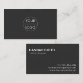 ミニマリシンプルストマットブラック名刺 名刺 (正面/裏面)