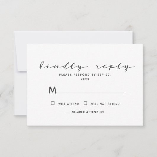 ミニマリシンプルストモダン記念追悼回答 出欠カード (正面)