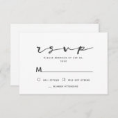 ミニマリシンプルストモダン記念追悼回答 出欠カード (正面/裏面)