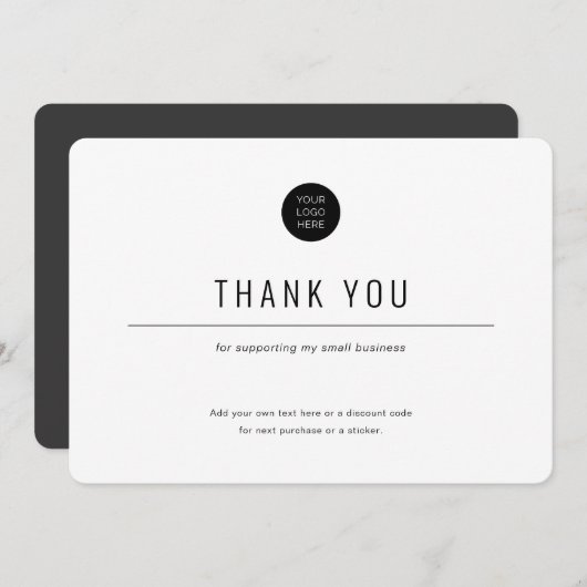 ミニマリシンプルスト – ビジネス サンキューカード (正面/裏面)