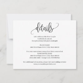 ミニマリシンプルス結婚トの挿入カード 招待状