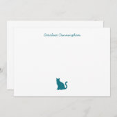 ミニマリスエレガントトアクアキャットフラットノートカード ノートカード (正面/裏面)