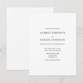 ミニマリスエレガントト結婚式招待状はがき インビテーションポストカード (正面/裏面)