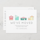 ミニマリスカラフルトハウス引っ越しアナウンス 案内ポストカード (正面/裏面)