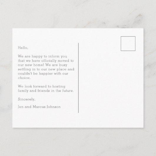 ミニマリスカラフルトハウス引っ越しアナウンス 案内ポストカード (裏面)