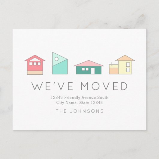 ミニマリスカラフルトハウス引っ越しアナウンス 案内ポストカード (正面)