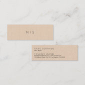 ミニマリスクラシックトブラウンリネン背景 スキニー名刺 (正面/裏面)