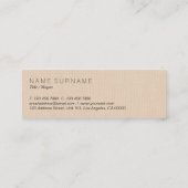 ミニマリスクラシックトブラウンリネン背景 スキニー名刺 (裏面)