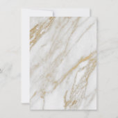 ミニマリスグレイ金ゴールドホワイトマーブル誕生日 招待状 (裏面)