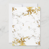 ミニマリスグレーホワイトマーブル金ゴールド誕生日 招待状 (裏面)
