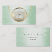 ミニマリスゴールデンフォイルグラスミントグリーンVIP 名刺 (正面/裏面)