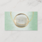 ミニマリスゴールデンフォイルグラスミントグリーンVIP 名刺 (正面)