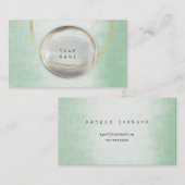 ミニマリスゴールデンフォイルグラスミントグリーンVip 名刺 (正面/裏面)