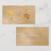 ミニマリスゴールデンベージュマスタードベルベットビップ 名刺 (正面/裏面)