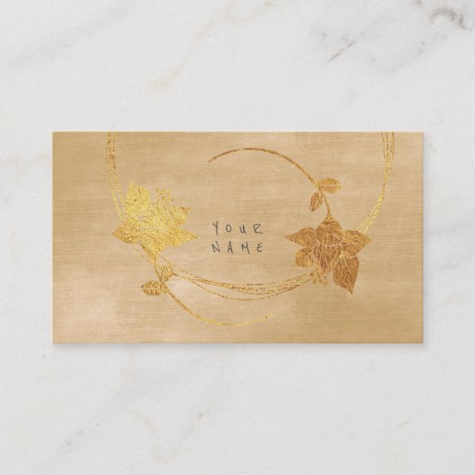 ミニマリスゴールデンベージュマスタードベルベットビップ 名刺 (正面)