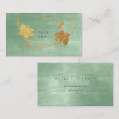 ミニマリスゴールデンベージュミントグリーンパステルVip 名刺 (正面/裏面)