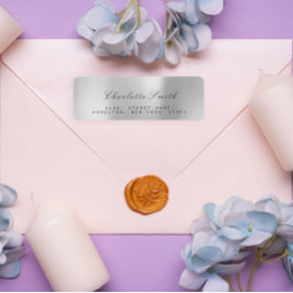 ミニマリスシルバーグレーフォイル差出人住所ラベル ラベル