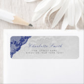 ミニマリスシルバーブルーネイビー差出人住所ラベル ラベル (インサイチュ)