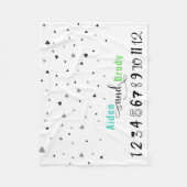 ミニマリスシンプルトツインブラザーズ月節 フリースブランケット (正面)