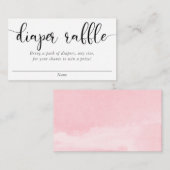 ミニマリスシンプルトピンク白黒おむつラッフル エンクロージャーカード (正面/裏面)