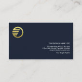 ミニマリスシンプルト··ブルー·金ゴールド·ライン創立者CEO 名刺 (裏面)