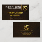 ミニマリススタイリッシュト金ゴールドラインハンドマンビルダ 名刺 (正面/裏面)