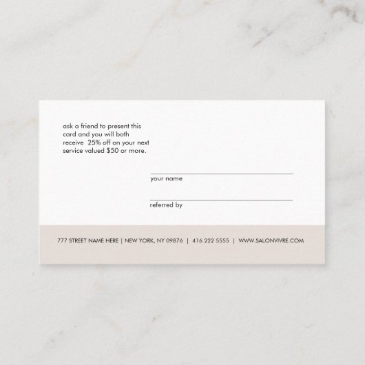 ミニマリスストライプトがフレンドカードを参照 名刺 (裏面)