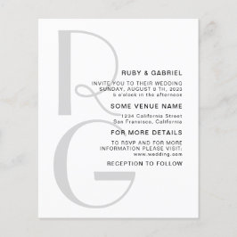 ミニマリスタイリッシュストタイポグラフィモ結婚ノグラムIn チラシ