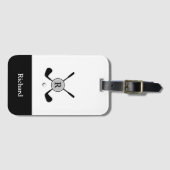 ミニマリスタイリッシュストロゴ及びモノグラムゴルフプレーヤー ラゲッジタグ (正面横)