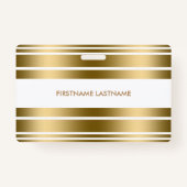 ミニマリスティグ金ゴールドと白ストライプ色 バッジ (裏面)