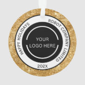 ミニマリスティックなゴールドの会社ロゴと名前 オーナメント (裏面)
