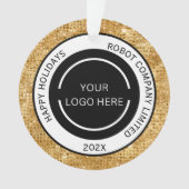 ミニマリスティックなゴールドの会社ロゴと名前 オーナメント (正面)