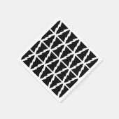 ミニマリスティックなブラック＆ホワイトのクリスマスツリーパターン スタンダードカクテルナプキン (角)