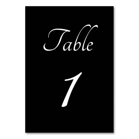 ミニマリスティック：ブラックアンドカジュアル  テーブルナンバー (正面)