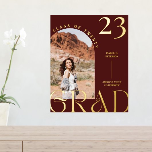 ミニマリスティック ボーホー シック アーチ フレーム 卒業写真 箔ポスター (インサイチュ (サイドラック))