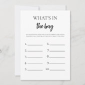 ミニマリストあなたのバッグブライダルシャワーカード 招待状 (正面)