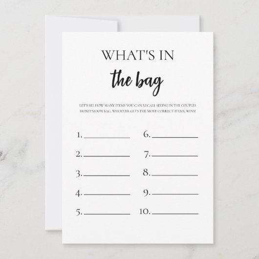 ミニマリストあなたのバッグブライダルシャワーカード 招待状 (正面)