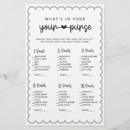 ミニマリストあなたの財布のブライダルシャワーゲーム チラシ