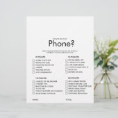 ミニマリストあなたの電話のブライダルシャワーゲーム (スタンド正面)