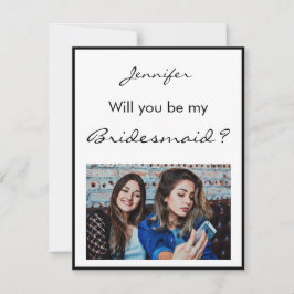 ミニマリストあなたは私のbridesmaidの写真カードになる