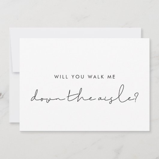 ミニマリストあなたは私を通路カードの下に歩く 招待状 (正面)