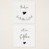 ミニマリストありがとうカスタムハートプロファイルカード (正面&裏面)