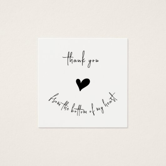 ミニマリストありがとうカスタムハートプロファイルカード (正面)